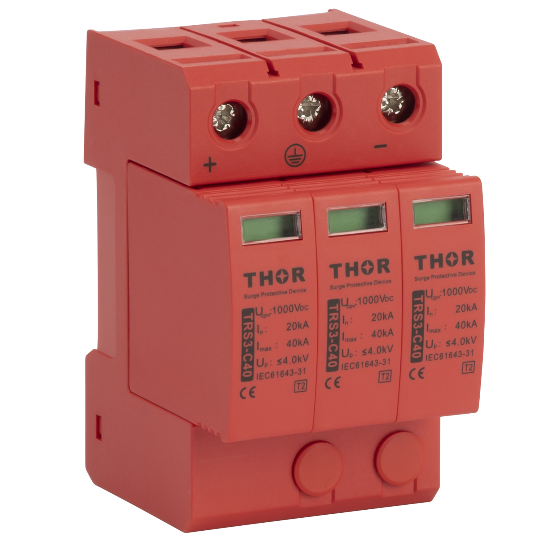 Dispositif de protection contre les surtensions photovoltaïques CC de type 2, série TRS3